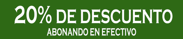 Promoción: 20% de descuento abonando en efectivo