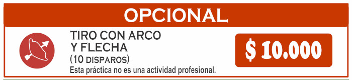 Opcional arquería $10.000 los 10 disparos